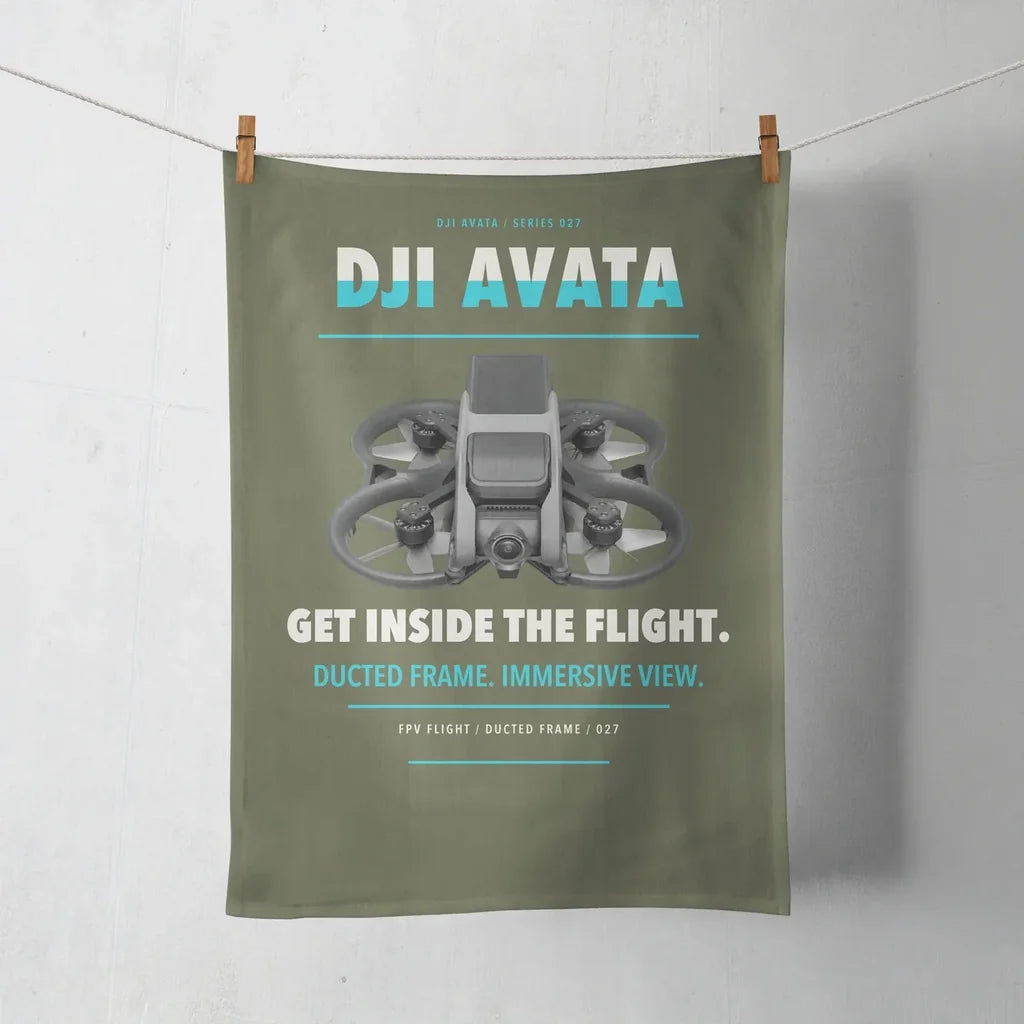 DJI Avata design on green army towel