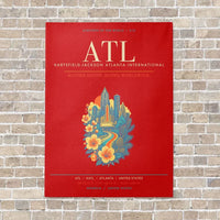 Thumbnail for Hartsfield-Jackson Atlanta International Airport ATL - Canvas Framed - Red