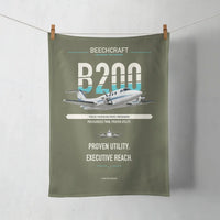 Thumbnail for Beechcraft King Air B200 design on green army towel