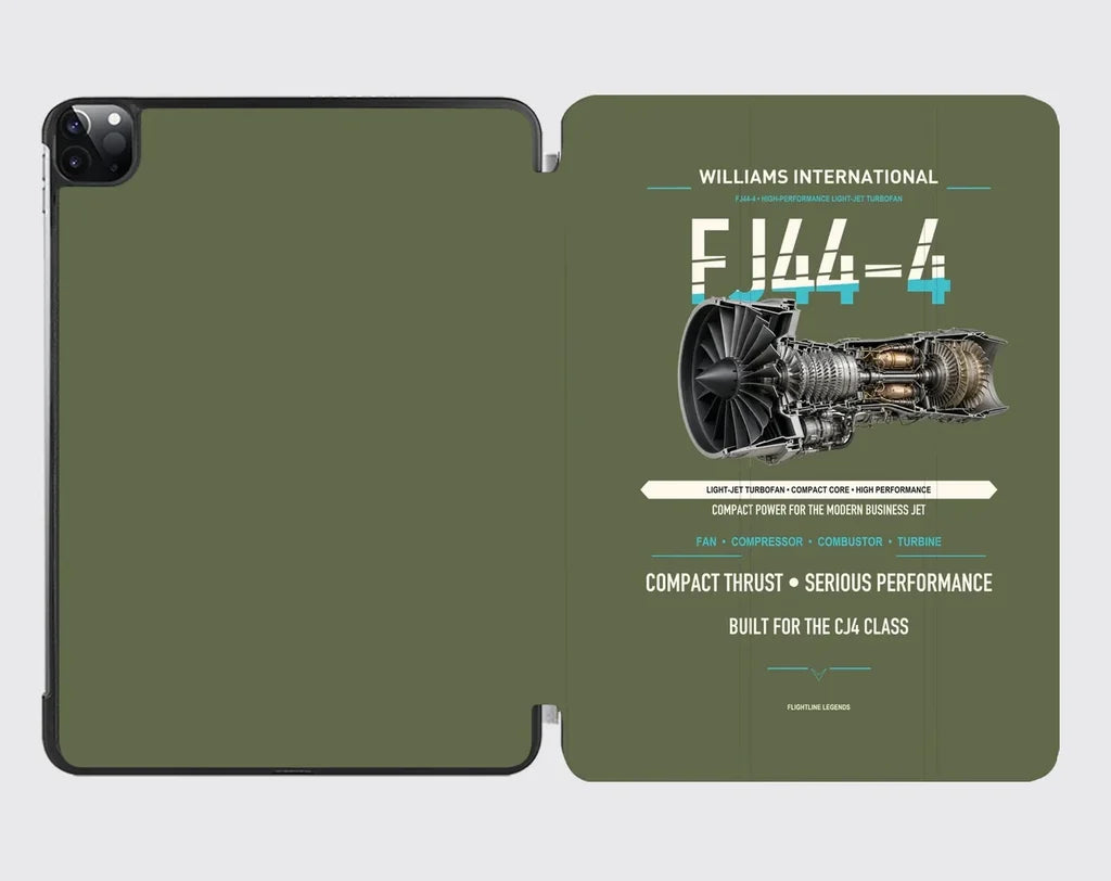 FJ44-4 design on green army ipad tablet case