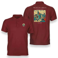 Thumbnail for VINTAGE G4121 - The Jet Set Arrival - Double-Side Polo T-Shirt design on red