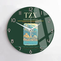Thumbnail for Trabzon Airport (TZX) design on dark green no frame wall clock