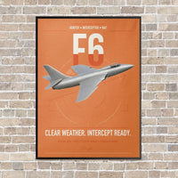 Thumbnail for Hawker Hunter F6 vertical canvas print - framed - orange background