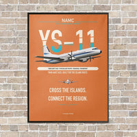 Thumbnail for NAMC YS-11A vertical canvas print - framed - orange background