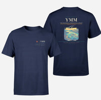 Thumbnail for Fort McMurray International Airport (YMM) design printed on navy blue double-side t-shirt