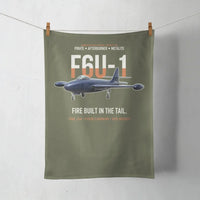Thumbnail for F6U-1 Pirate Fire Built in the Tail design on green army towel