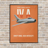 Thumbnail for Dassault Mystère IV A vertical canvas print - framed - orange background