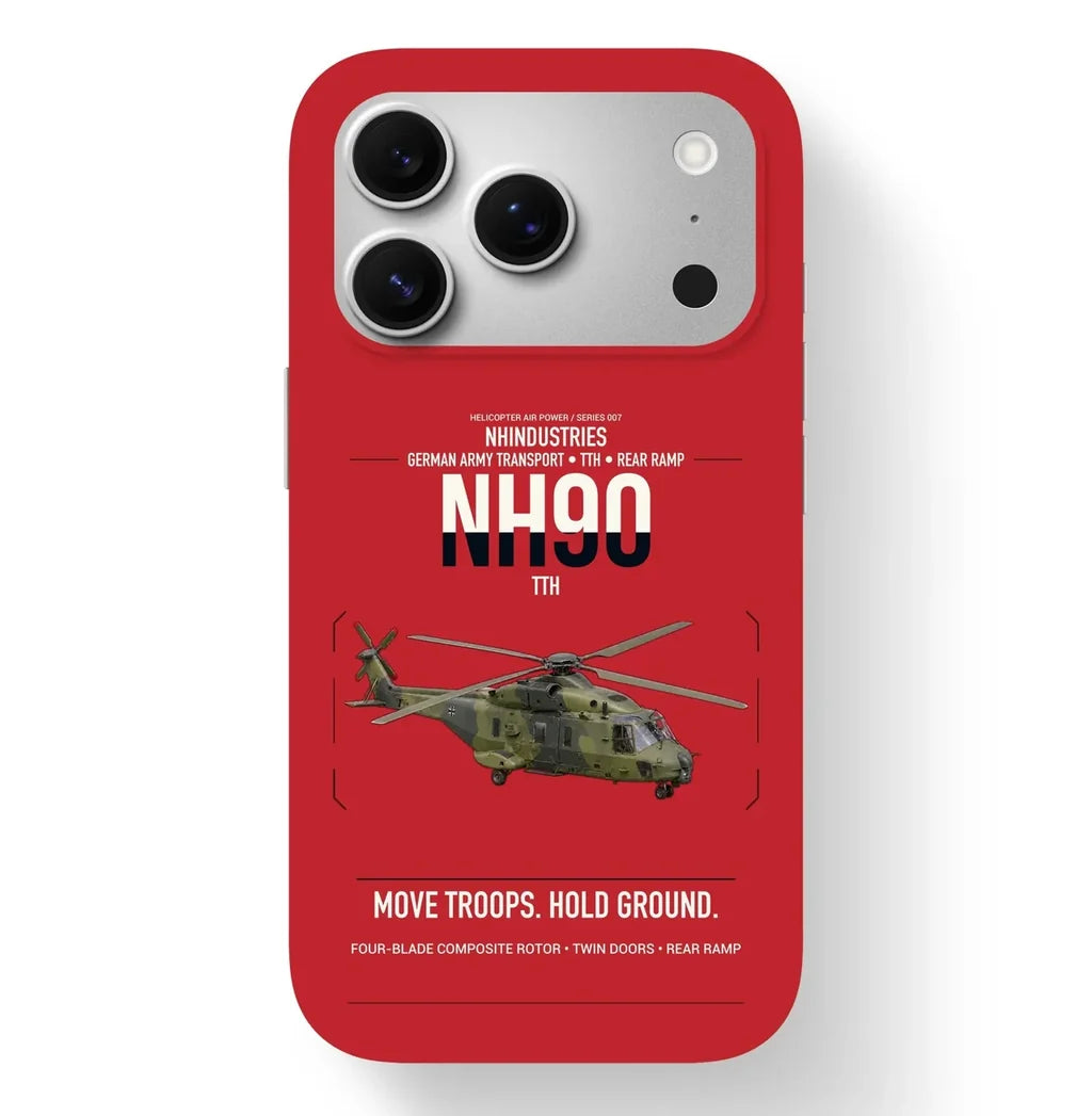 NHIndustries NH90 TTH design on red magsafe iphone case, for iPhone 17 Pro