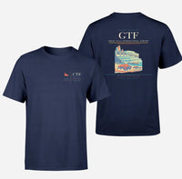Thumbnail for Great Falls International Airport (GTF) design printed on navy blue double-side t-shirt