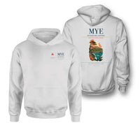 Thumbnail for Miyakejima Airport (MYE) design on white double-side hoodie