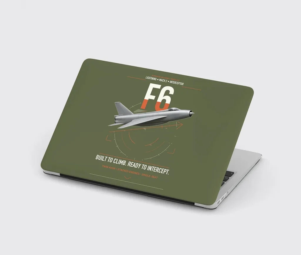English Electric Lightning F6 design on green army MacBook case