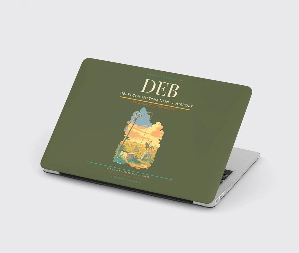 Debrecen International Airport (DEB) design on green army MacBook case