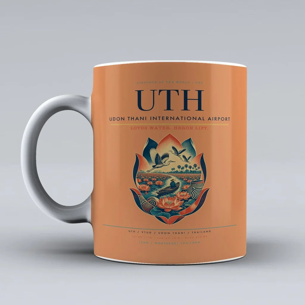 Thani International Airport UTH Mug design on orange udon