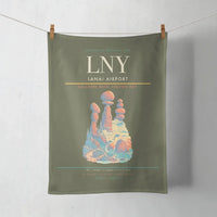 Thumbnail for Lanai Airport (LNY) design on green army towel