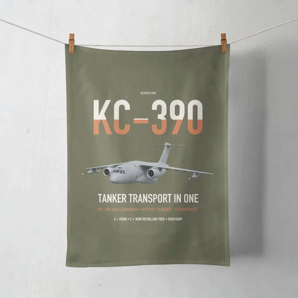 Embraer KC-390 Millennium design on green army towel