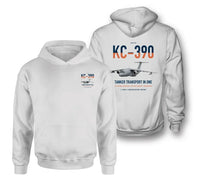 Thumbnail for Embraer KC-390 Millennium design on white double-side hoodie, double-side print