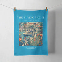 Thumbnail for VINTAGE G4075 - The Flying Yacht - Designed Towels design on turquoise