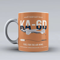 Thumbnail for KA-6D Intruder design on orange ceramic mug, double-side print