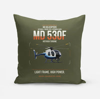 Thumbnail for MD Helicopters MD 530F design on green army pillow