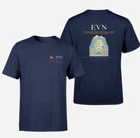 Thumbnail for Zvartnots International Airport (EVN) design printed on navy blue double-side t-shirt