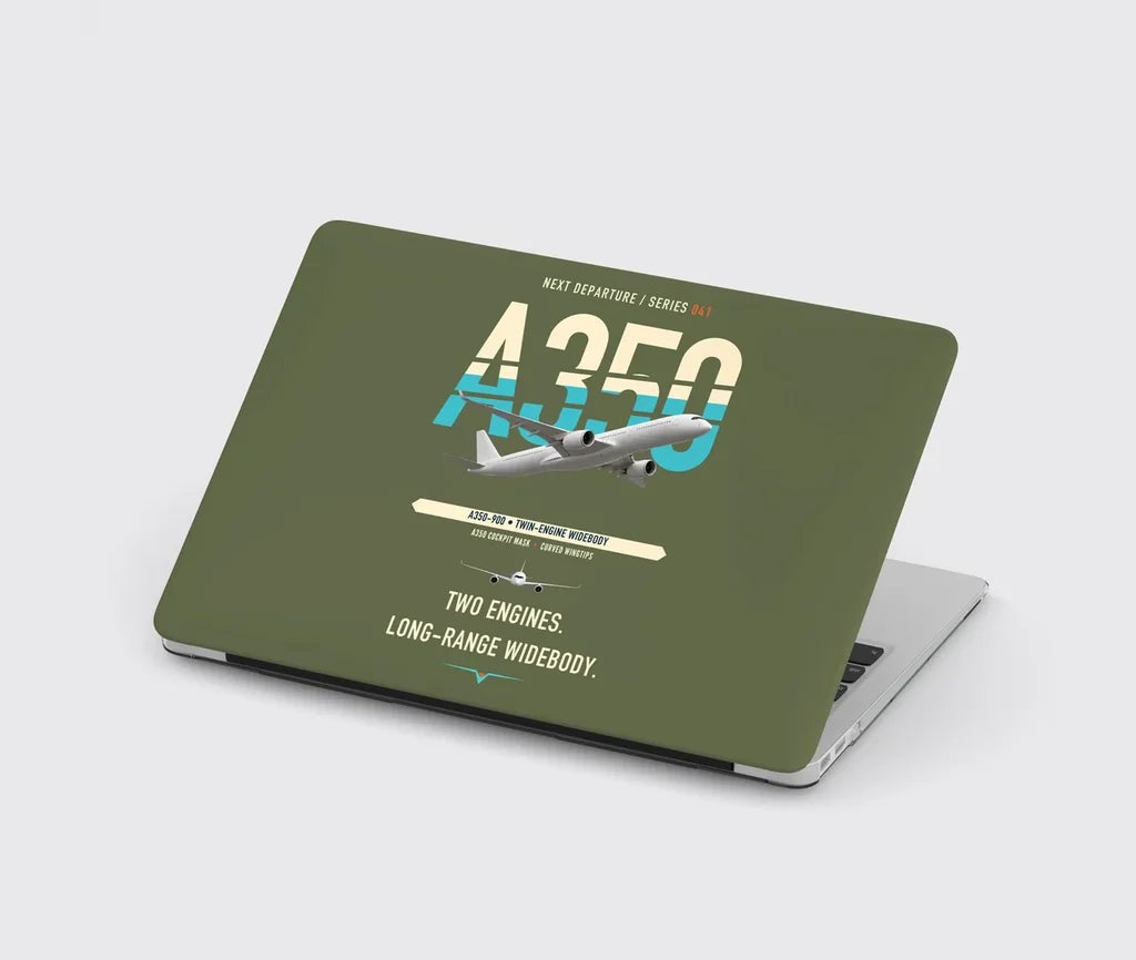 Airbus A350-900 design on green army MacBook case