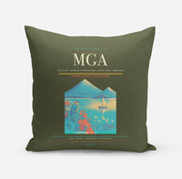 Thumbnail for Augusto C. Sandino International Airport (MGA) design on green army pillow