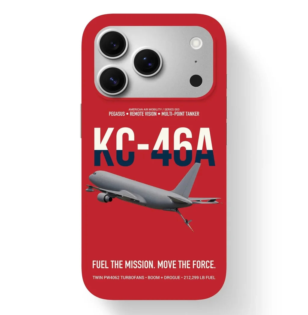 KC-46A PEGASUS design on red magsafe iphone case, for iPhone 17 Pro