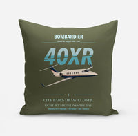 Thumbnail for Bombardier Learjet 40XR design on green army pillow
