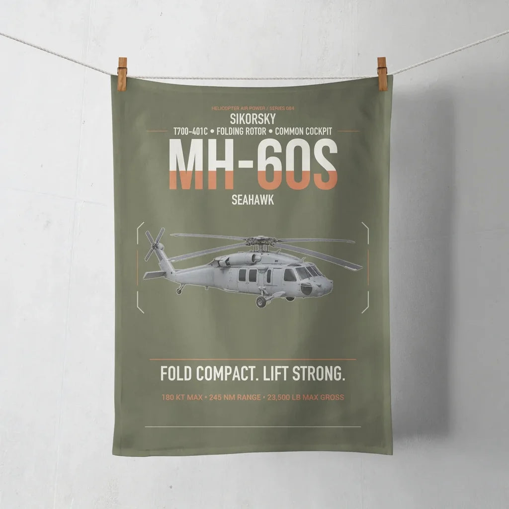 Sikorsky MH-60S Seahawk design on green army towel