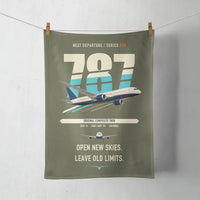 Thumbnail for Boeing 787-8 Dreamliner design on green army towel