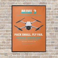 Thumbnail for DJI Mini 3 vertical canvas print - framed - orange background