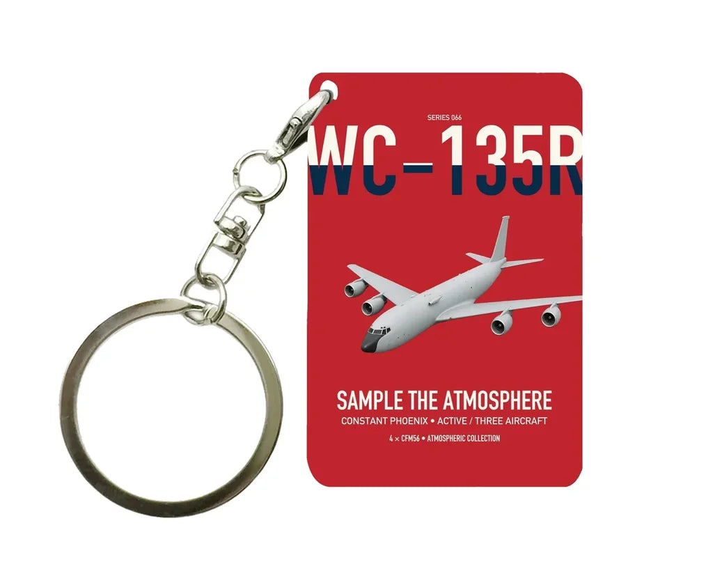 WC-135R Constant Phoenix design on red designed key chain, double-side print