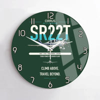 Thumbnail for Cirrus SR22T design on dark green no frame wall clock