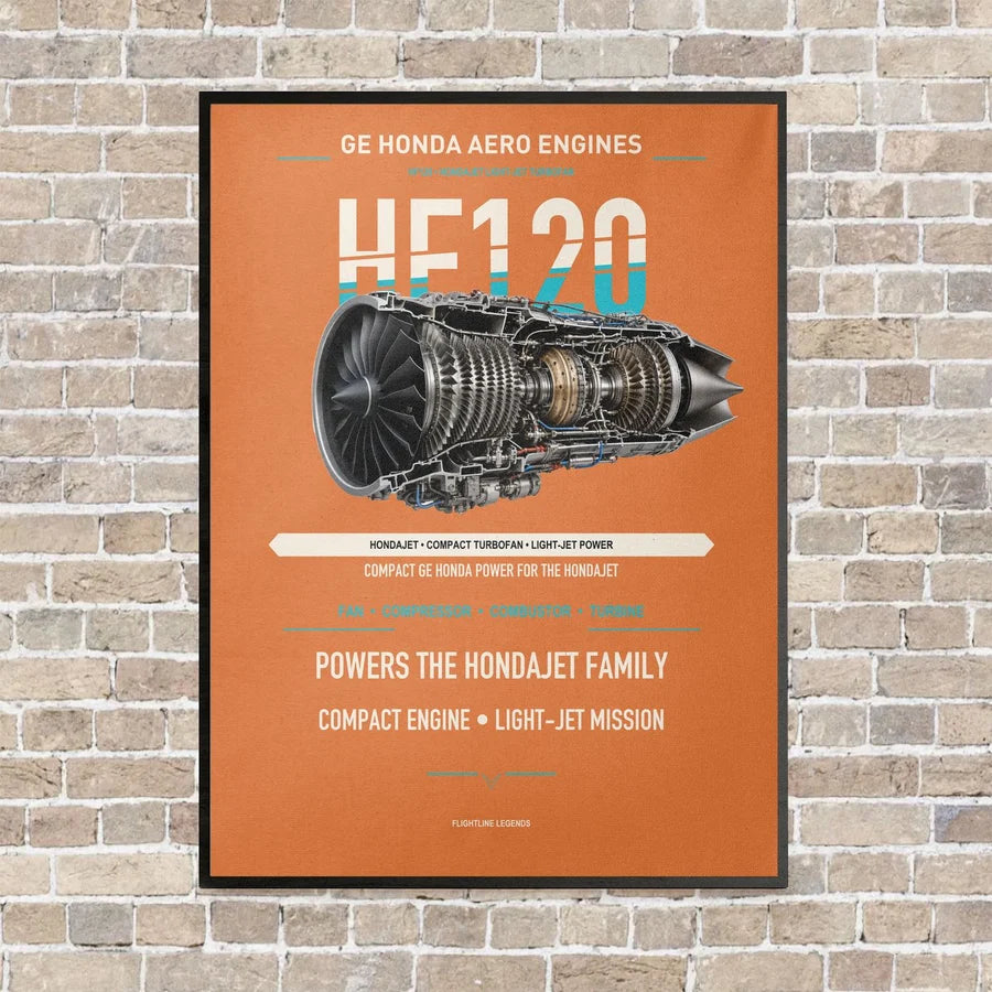 HF120 vertical canvas print - framed - orange background