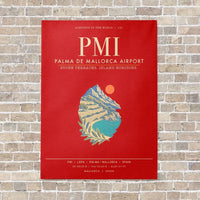 Thumbnail for Palma de Mallorca Airport PMI - Canvas Framed - Red