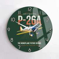 Thumbnail for Boeing P-26A Peashooter design on dark green no frame wall clock