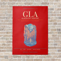 Thumbnail for Glasgow Airport GLA - Canvas Framed - Red