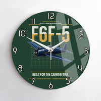 Thumbnail for F6F-5 Hellcat design on dark green no frame wall clock