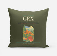 Thumbnail for Federico García Lorca Granada-Jaén Airport (GRX) design on green army pillow