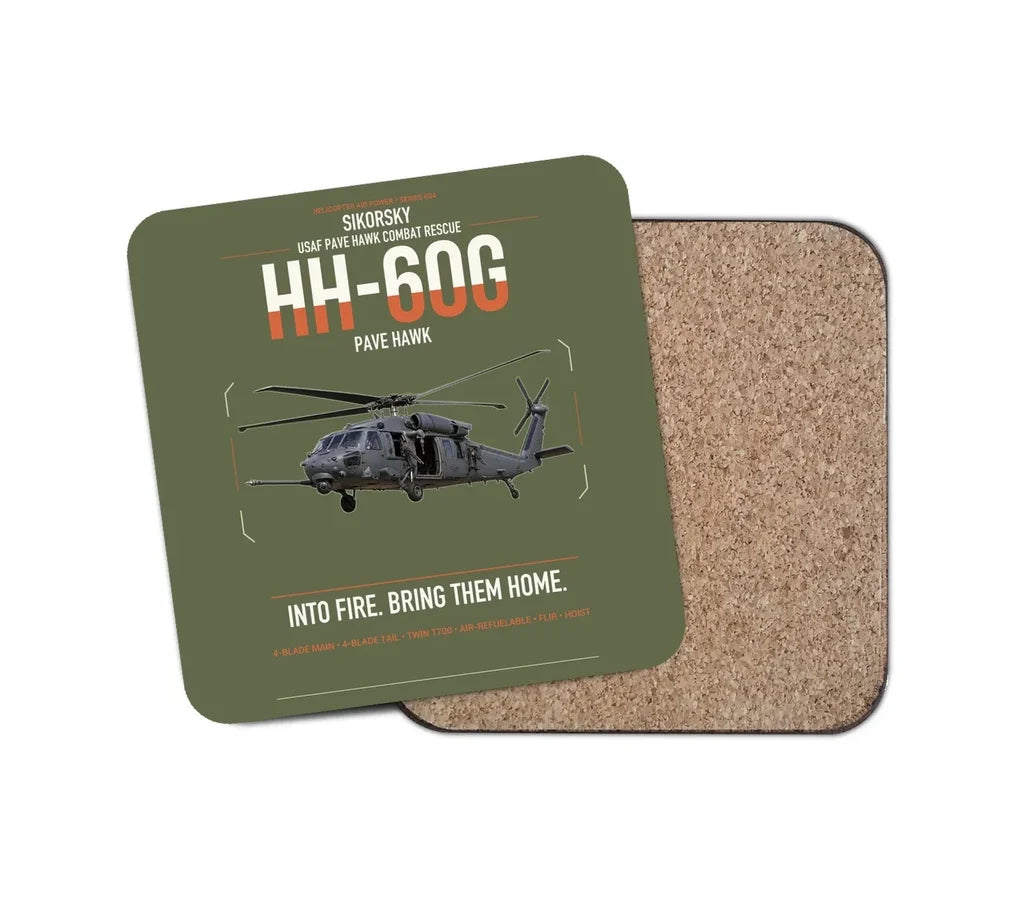 Sikorsky HH-60G Pave Hawk design on green army 1 piece coaster