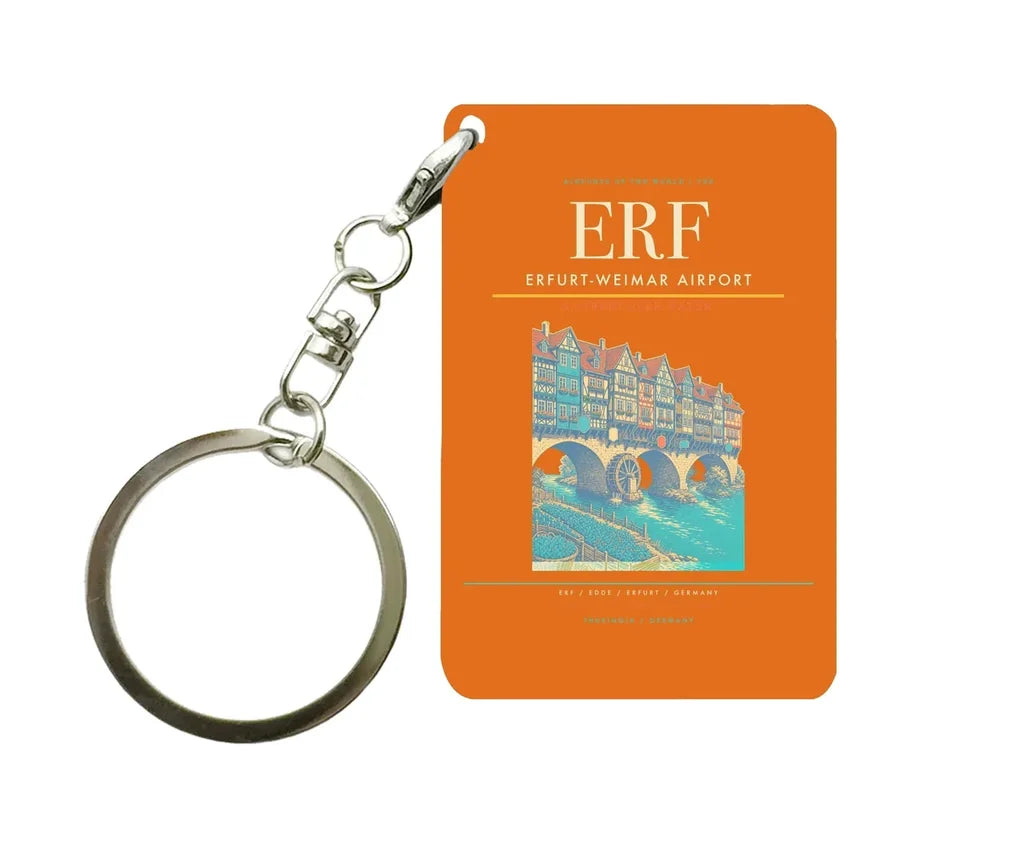 Erfurt-Weimar Airport (ERF) design on orange key chain