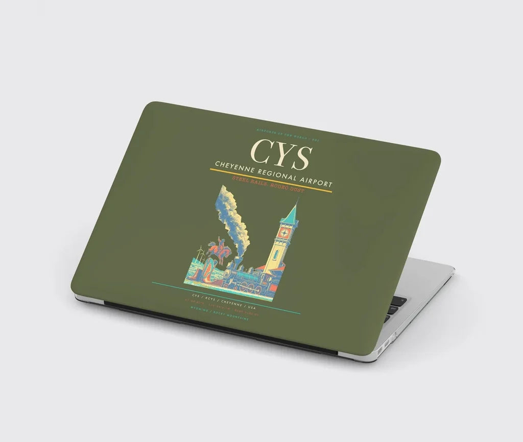 Cheyenne Regional Airport (CYS) design on green army MacBook case