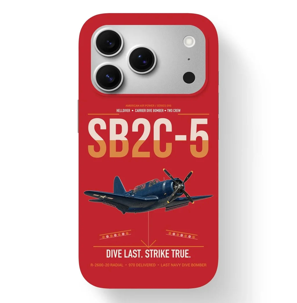 SB2C-5 Helldiver design on red magsafe iphone case, for iPhone 17 Pro
