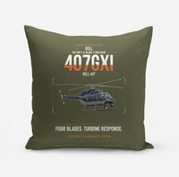 Thumbnail for Bell 407GXi design on green army pillow