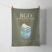 Thumbnail for Bergen Airport Flesland BGO - Seven-Rain Fjord Tapestry - Green Army