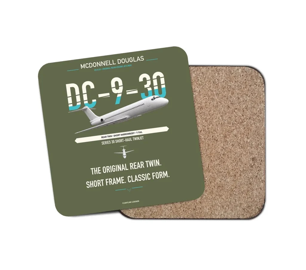 McDonnell Douglas DC-9-30 design on green army 1 piece coaster