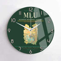 Thumbnail for Monroe Regional Airport (MLU) design on dark green no frame wall clock