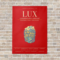 Thumbnail for Luxembourg Airport LUX - Canvas Framed - Red