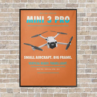 Thumbnail for DJI Mini 3 Pro vertical canvas print - framed - orange background
