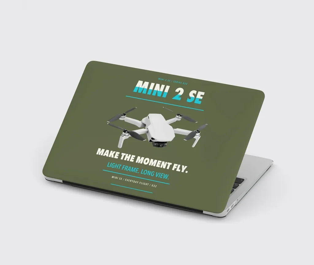 DJI Mini 2 SE design on green army MacBook case
